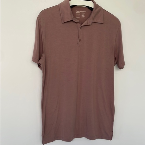 Fresh Clean Threads Pink Mauve Brown Polo Shirt Classic Collar Short Sleeves M - Picture 5 of 14